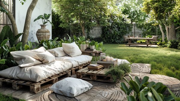 Table basse en palette : un meuble efficace pour un salon de jardin extérieur